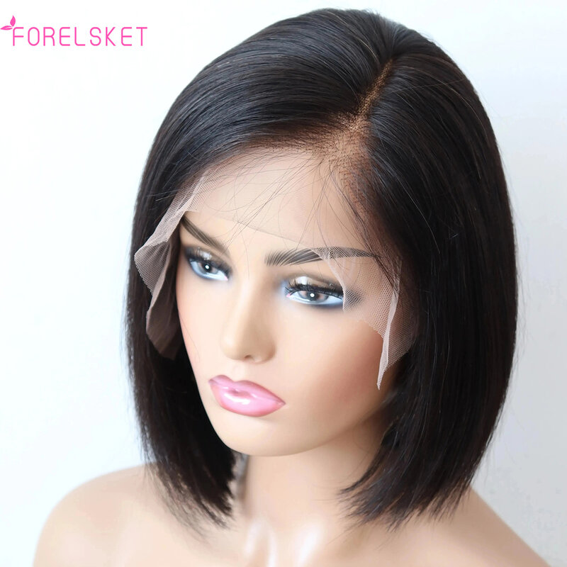 16inchT Part Side Part Bob Wigs Lace Frontal Cuticle Aligned Pre Plucked Brazilian Human Hair for Black Women Hot Sale Short BOB