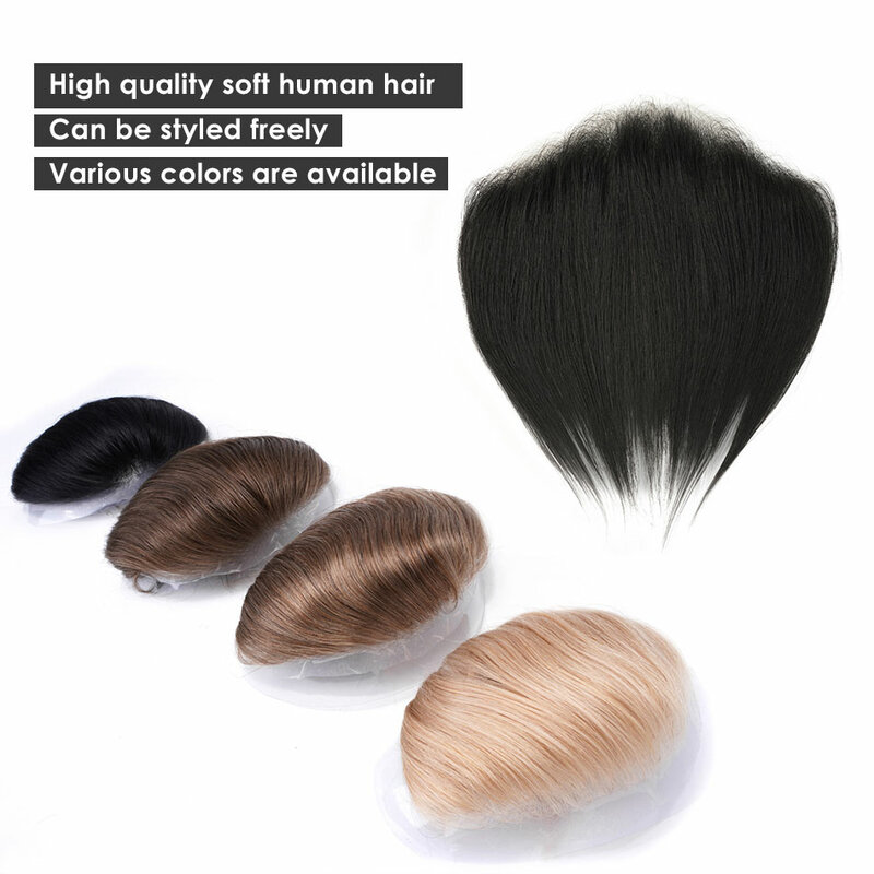 Natural PU Hairline Toupee para homens, peruca de pele fina, pedaço de cabelo humano, Remy Hair System Unit, prótese Patch, frete grátis