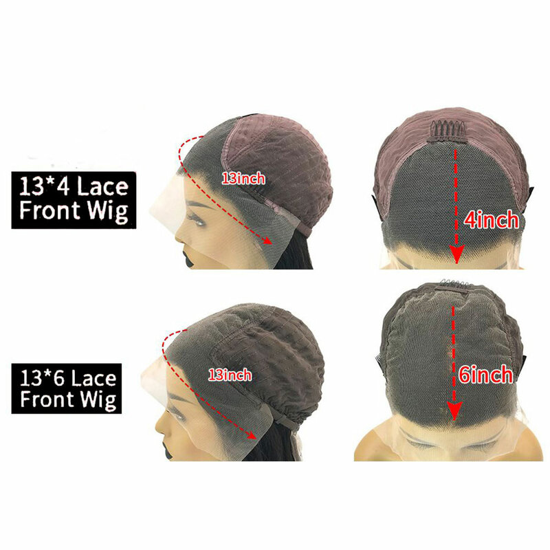 Perucas brasileiras de cabelo humano para mulheres, perucas curtas HD transparentes frente do laço, pré arrancadas, cor natural, perucas 13x4 de renda frontal