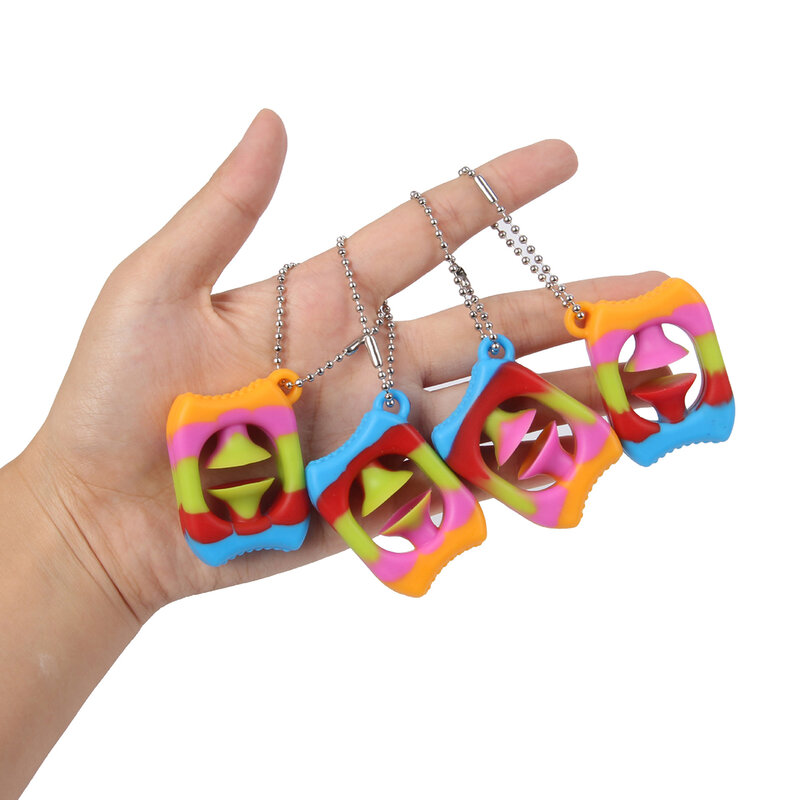 Porte-clés en silicone Pop Mini pour adultes, jouets à capteur Fidget, jouet à capteur d'instituts souligné, papier pressé, ventouses à doigts en silicone