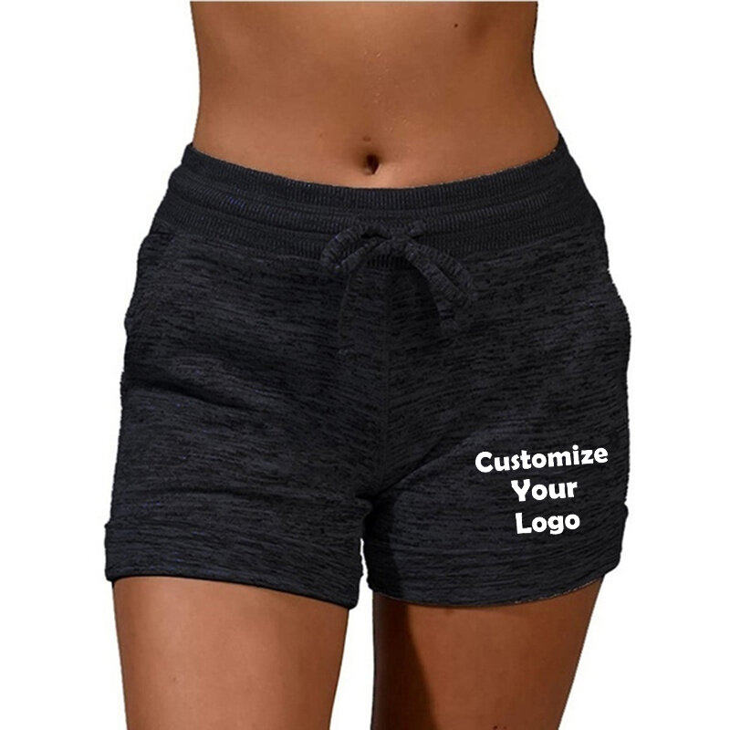 Customized Summer Womens Bottoming Quick-drying Shorts Yoga Pants Casual Sports High Waist Drawstring Stretch Shorts Fitness Sho
