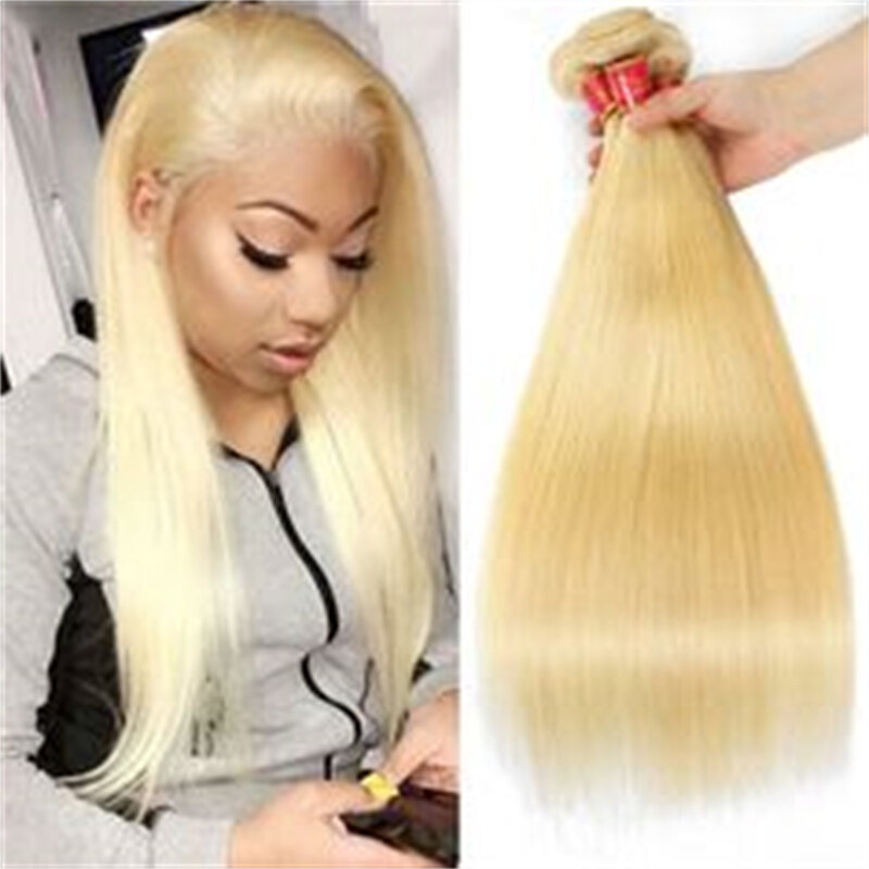 1 3 4 bundles straight hair Raw 613 honey blonde human hair bundles Extension Brazilian Hair Unprocessed 8 - 40 Inch For Women