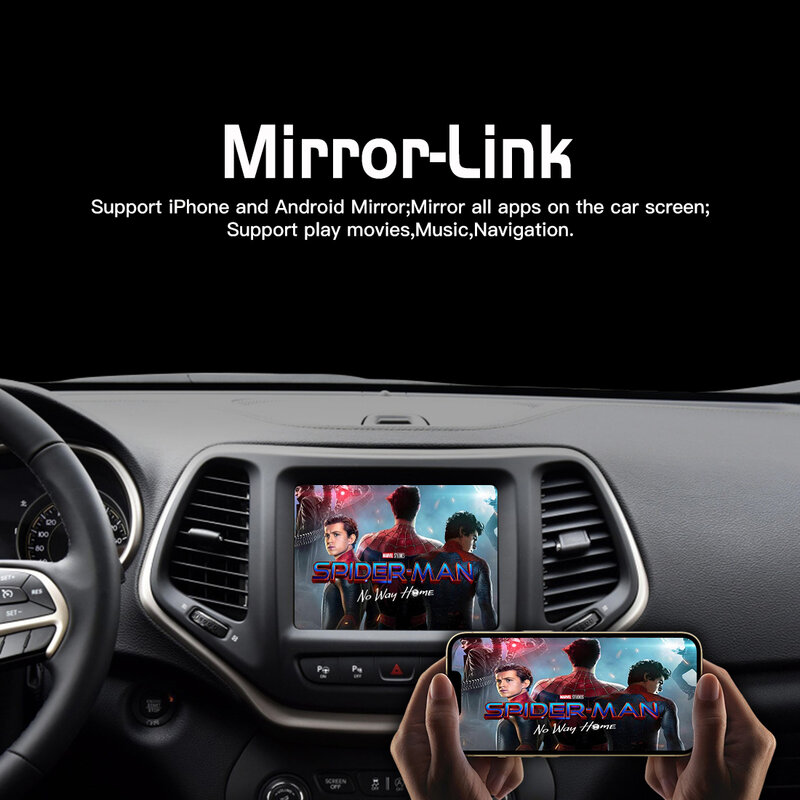 Módulo inalámbrico Apple Carplay para Jeep Grand Cherokee XJ KL Wrangler Compass Commander, adaptador de reproducción automática de espejo para coche Android