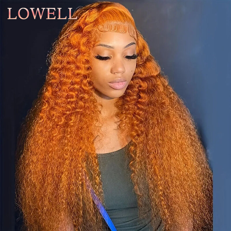 13x6 Hd Colored Ginger Orange Curly Lace Frontal Wig 13x4 Deep Water Wave Lace Front Human Hair Wigs 30inch Brazilian Preplucked