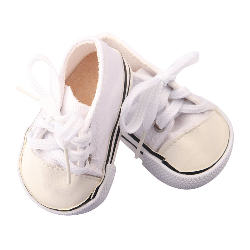 Sepatu Boneka Kanvas 7 Cm untuk 18 Inci Boneka Amerika 11 Warna Sepatu Boneka Kain Sepatu Kets untuk 43 Cm Boneka Bayi Baru Lahir & Anak Perempuan
