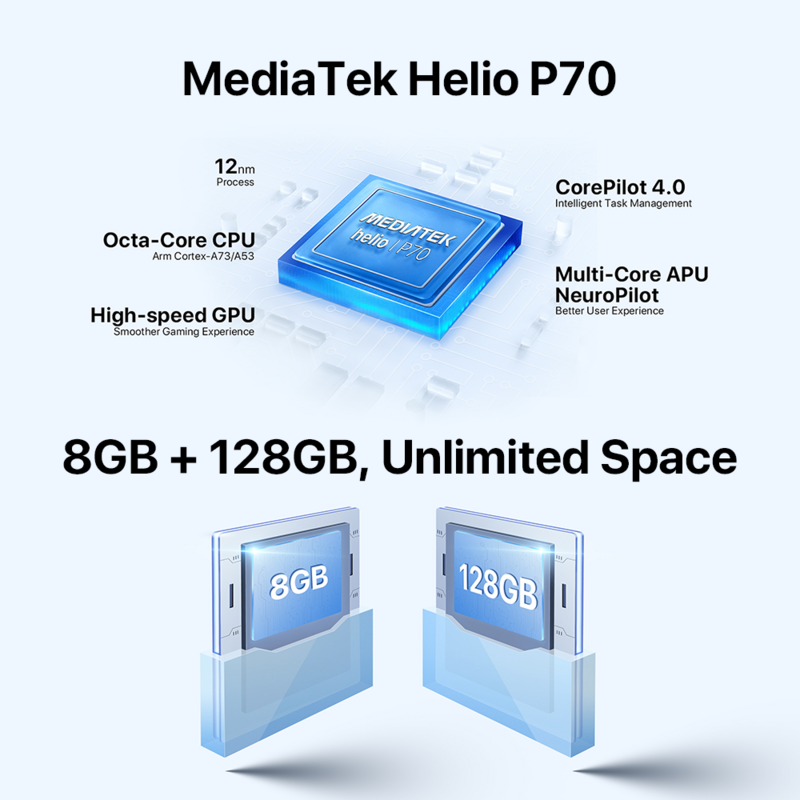 UMIDIGI F3 смартфон с 6,18-дюймовым дисплеем, процессором Helio P70, ОЗУ 8 Гб, ПЗУ 128 ГБ, 48 МП, 6,7 мАч