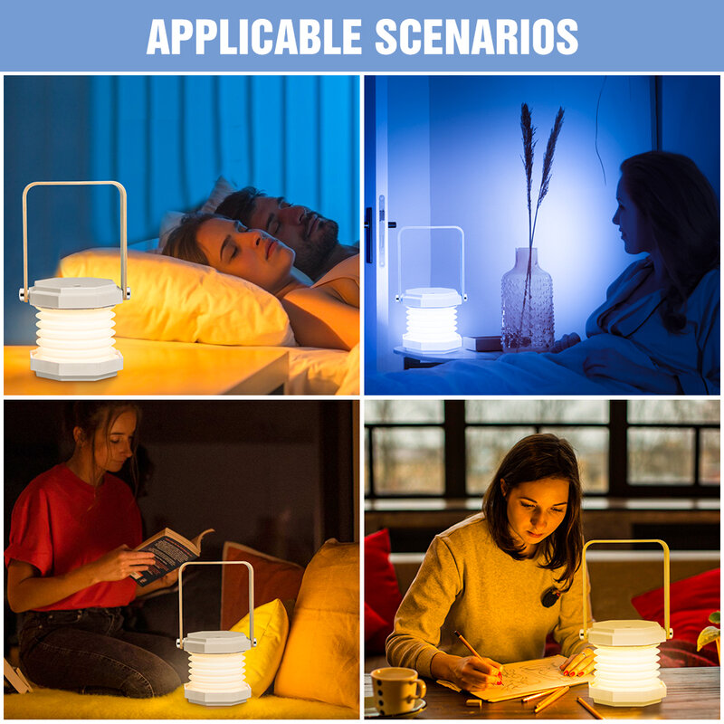 Lampu Meja LED Bohlam Portabel USB Isi Ulang Lampu Malam Lampu Samping Tempat Tidur Dapat Diredupkan Lampu Meja Anak Hadiah Dekorasi Ruangan