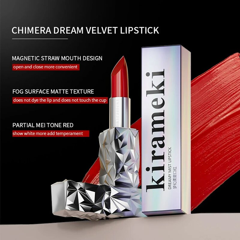 Cassiey Velvet Matte Vegan Lipsticks Impermeable de larga duración Sexy Red Lip Stick Hidratante Copa antiadherente Maquillaje Lip Tint