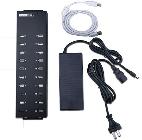Industrial Grade 20 Port USB2.0 Hub Charger Data Sync and Charging Station