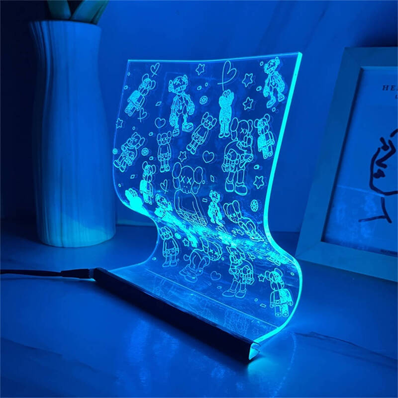 Bear Scroll Lamp Violent Animal Atmosphere Mood Light Nordic Decoration Lamp 3D Night Light Acrylic Table Lamp 3/7 Colors Switch
