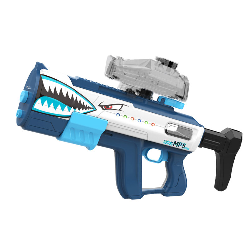 MP5 Shark-مسدس ماء أوتوماتيكي بالكامل ، لعبة رمال الشاطئ ، لعبة ماء كهربائية عالية الضغط مع ضوء ، سعة كبيرة ، ألعاب خارجية لـ C