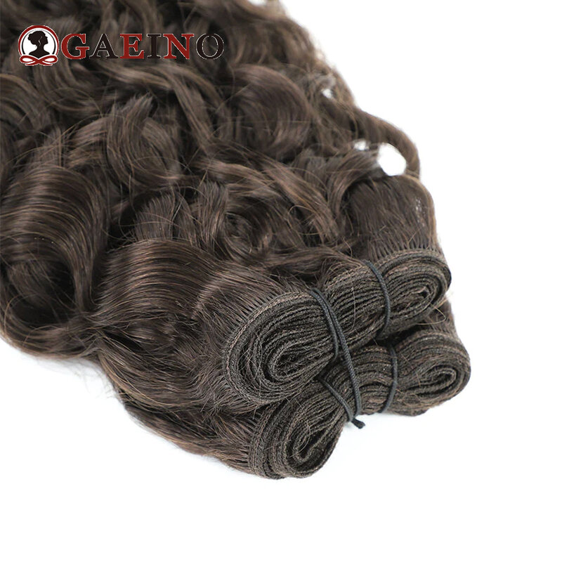 Gelombang air ekstensi rambut manusia ekstensi rambut pirang kotor bundel rambut manusia alami menjahit dalam kain ganda untuk wanita 12-26 inci