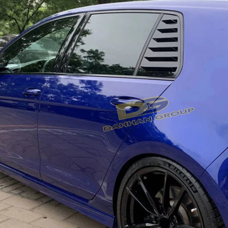 V.W Golf MK6 2008 - 2012 Rear Window Louver Cover Visor Side Vents Left and Right With Logo Matte Black High Quality ABS