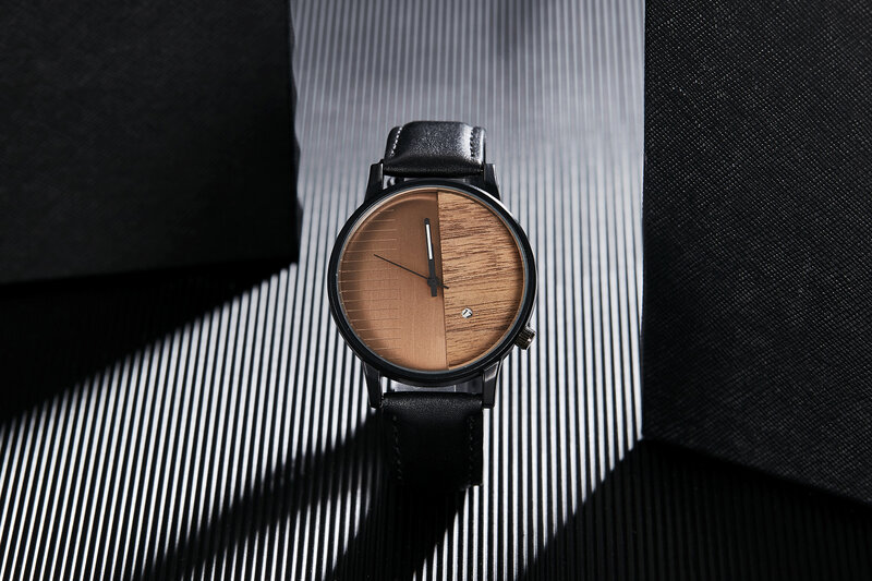 Montres-bracelets analogiques à quartz en bois de bambou pour hommes, horloge décontractée unisexe, cadeau unique pour lui