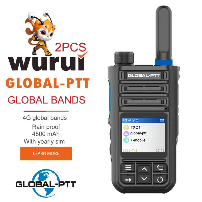 GLOBAL-PTT G9 POC 양방향 라디오 미니 전문 워키토키, 장거리 휴대용 통신, 5000km, 연간 SIM, 2 개
