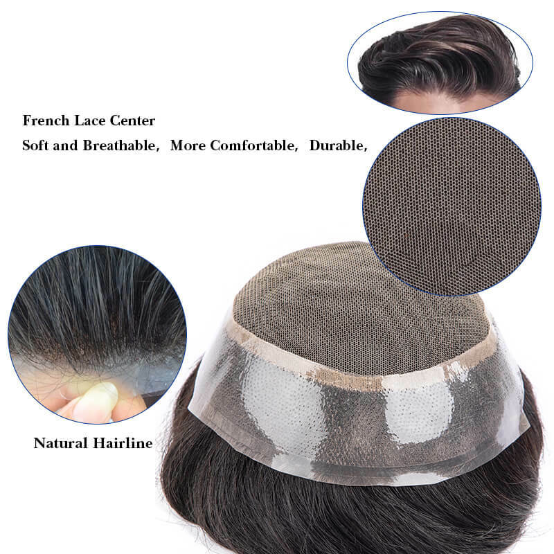 Australia Toupee Men Lace PU Base Wig For Men Male Hair Prosthesis Breathable Man Wig Capillary Prosthesis Replacement System