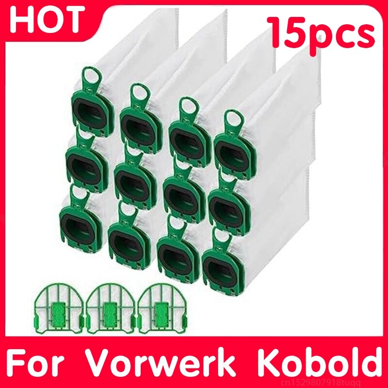 Bolsas de polvo para Vorwerk Kobold VB100 FP 100, bolsas de filtro con 3 filtros de protección de Motor, piezas de repuesto para aspiradora
