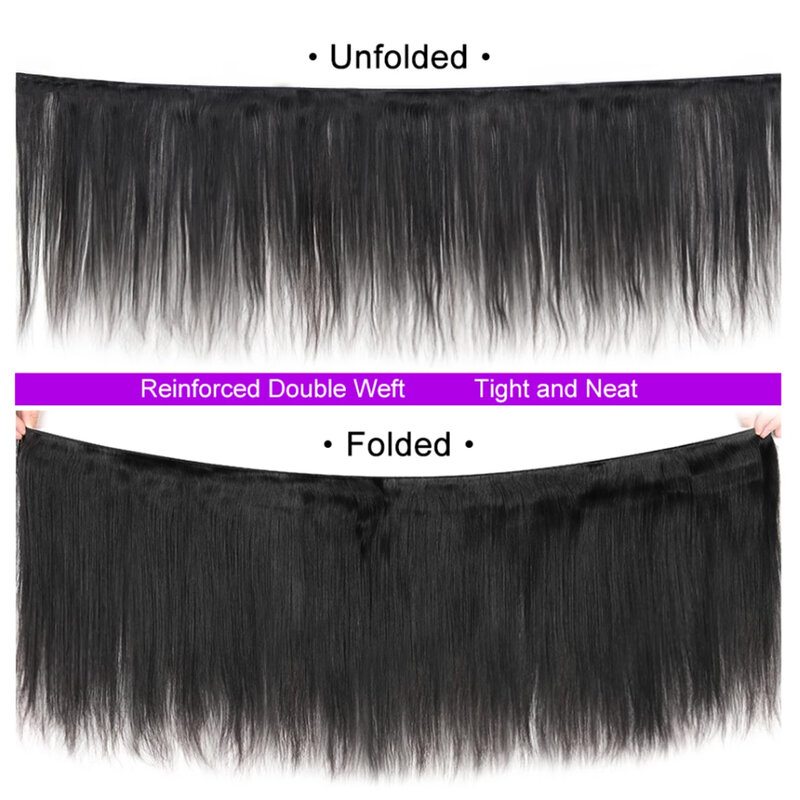 Extensions de cheveux péruviens naturels lisses pour femmes noires, 12a, couleur naturelle, offre en lots de 2/3/4, vente en gros