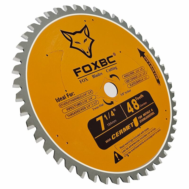 FOXBC-hojas de sierra Circular de 184mm, 48 dientes para corte de Metal de acero inoxidable, 1 piezas