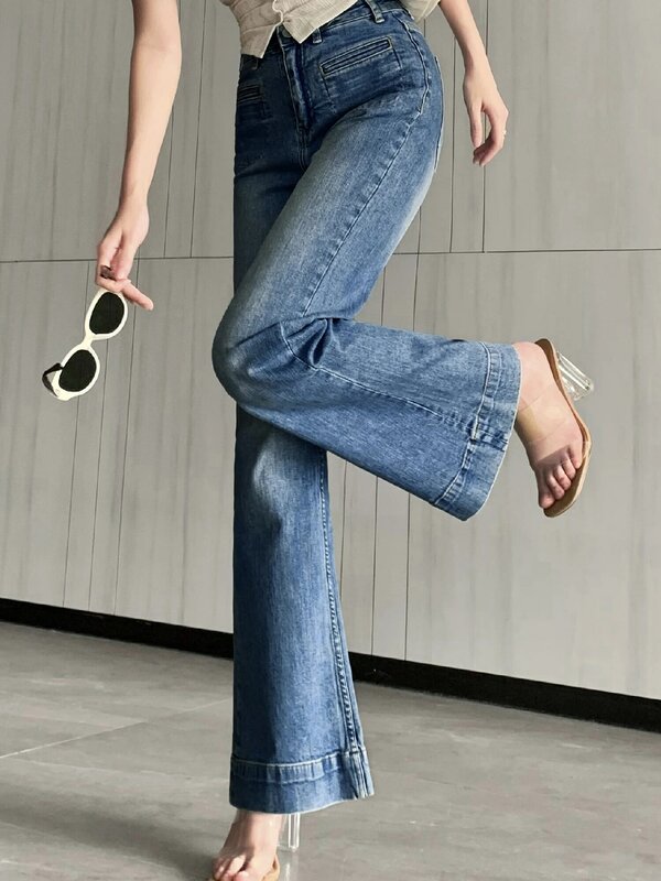 MODREN & RETRO-Calças jeans com cintura alta, calças casuais, techwear, Y2K TOPS, MICROSES