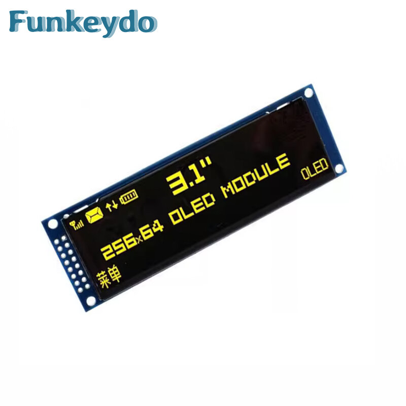 Broche à souder parallèle éventuelles I pour Ardu37C51, écran OLED 3.12 ", pilote SSD1322, 256x64 pixels, bleu, blanc, jaune, vert, 3.12 pouces