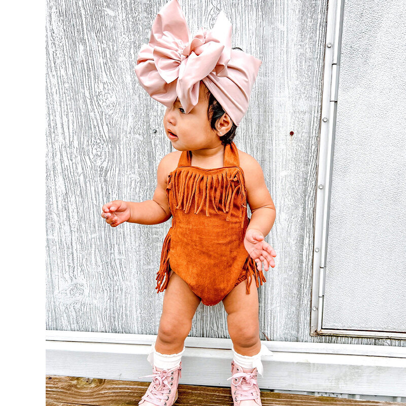 Barboteuse indienne unisexe pour bébé, costume d'Halloween, costume natif américain
