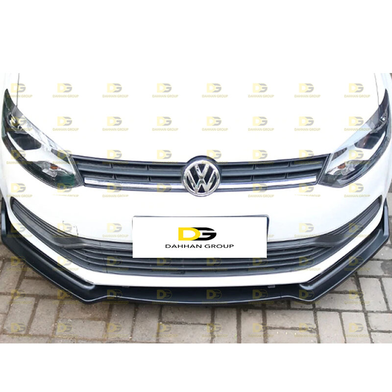 V.W Polo MK5 2009 - 2017 Front Splitter 3 Pieces Piano Gloss Black Surface High Quality ABS Plastic Polo R Line Kit Car Parts