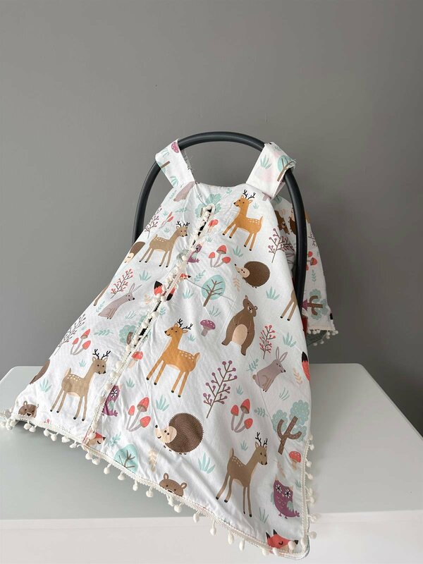 Handmade Double Sided Forest Pattern Stroller Cover