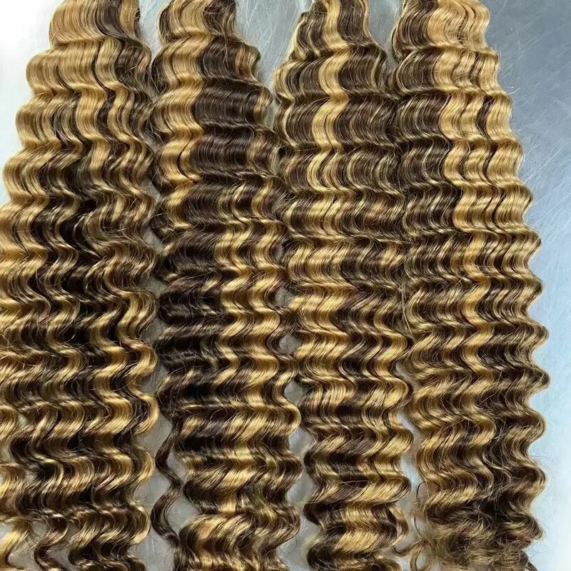 Extensiones de cabello humano de onda profunda a granel para mujeres negras, cabello humano vietnamita, Remy brasileño, 16-28 pulgadas