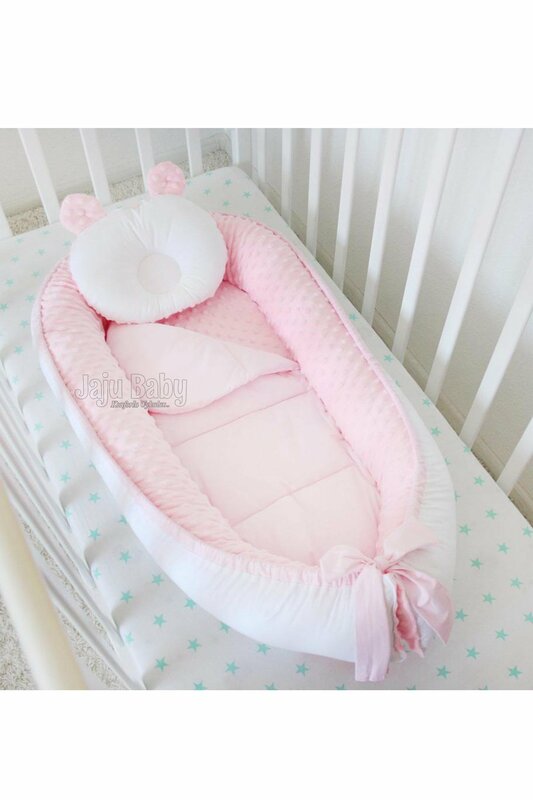 Handmade Pink Chickpea Fabric Luxury Design Orthopedic Babynest 100x60cm