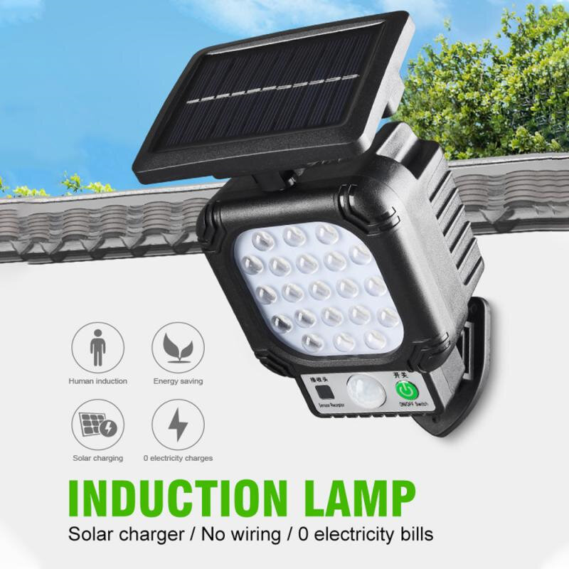 Lámpara LED Solar de pared dividida, Cable de extensión de 5m, lámpara impermeable con Sensor de movimiento, iluminación de calle para jardín, luz de pared de seguridad