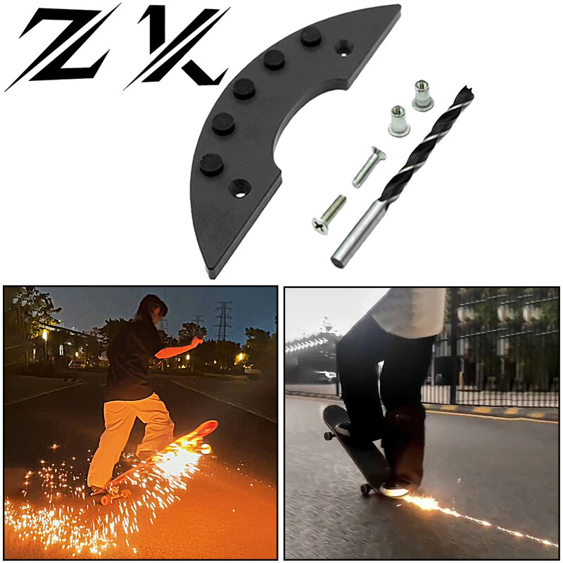 2024 NEW  Skateboard Special Effect Flame Device Skateboard Point Plate Device Plate Tail Protection Anti Friction Device
