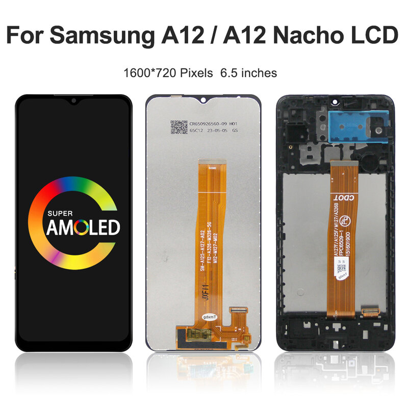 6.5 ''A12 Nacho Voor Samsung Voor Ori A125 A127 A125f A127f A 125M Lcd Display Touchscreen Digitizer Assemblage Vervanging