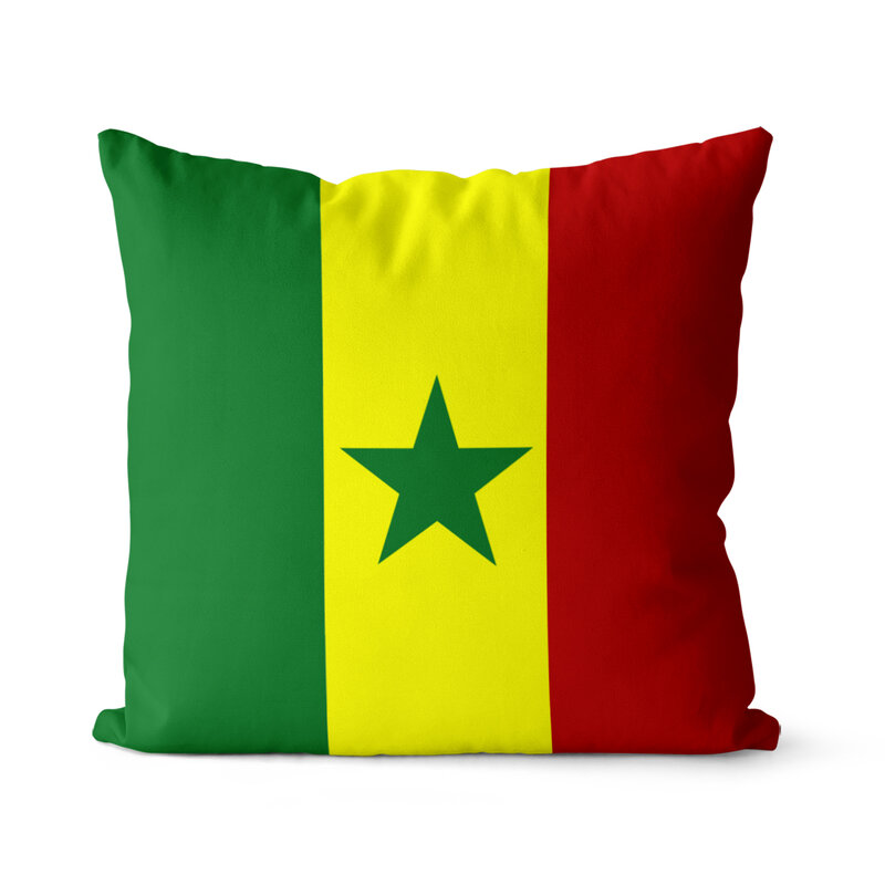 Wuzidream-funda de almohada con bandera de Senegal, cubierta decorativa para sofá
