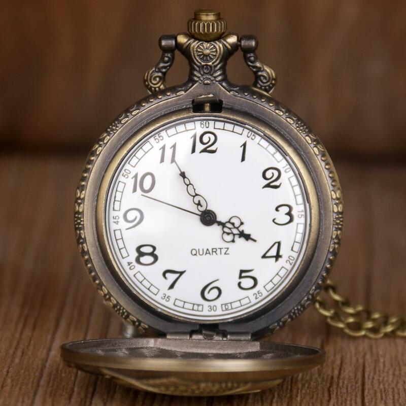 Reloj de bolsillo Vintage Steampunk para hombre, colección militar de cuarzo, relojes Fob de bolsillo, colgante de moda, regalos con cadena