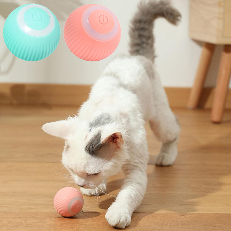 Inteligentne zabawki dla kotów automatyczna kula tocząca się elektryczne zabawki dla kotów interaktywne dla kotów szkolenia samoporuszające się zabawki dla kotów akcesoria dla zwierząt