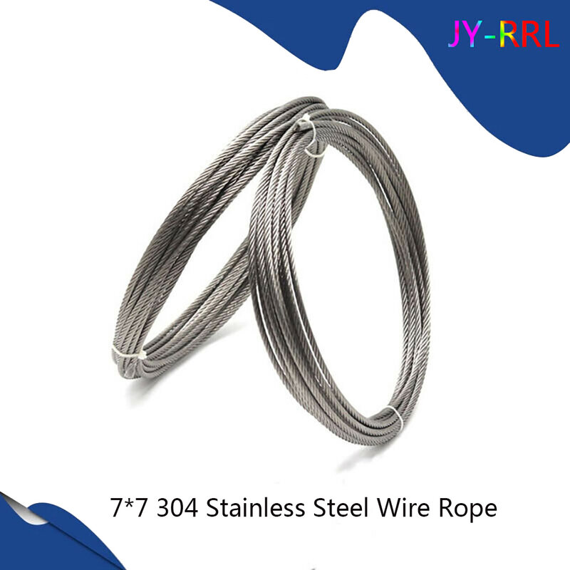 7*7 304 Stainless Steel Wire Rope Cable Clothesline 0.3mm 0.4mm 0.45mm Soft Cable Fishing Lifting