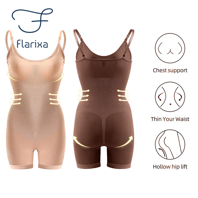 Flarixa Slimming belt Tummy Shaper Seamless Women's Waist Trainer Binders Bodysuit Shapers Body Shapewear Butt Lifter Plus Size
