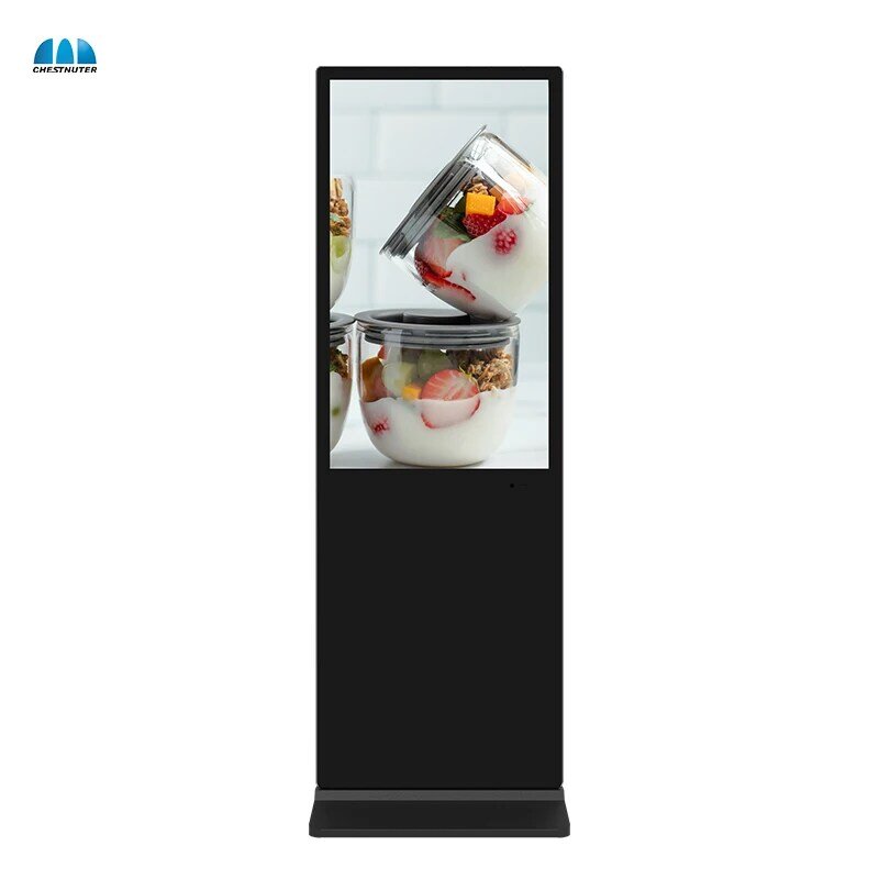 Layar sentuh LCD dalam ruangan 32 43 49 55 65 inci, papan reklame Digital layar sentuh 1920x1080 2k Android Display lantai