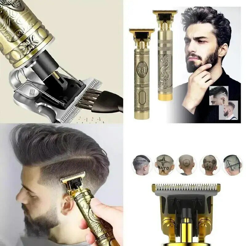 Máquina de corte de pelo eléctrica profesional, diseñador aleatorio, párrafo de barba masculina