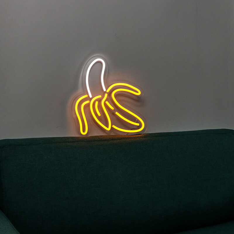 กล้วยรูปทรงยืดหยุ่นนีออน Cursive Handwriting Neon Sign สำหรับผลไม้ Shp