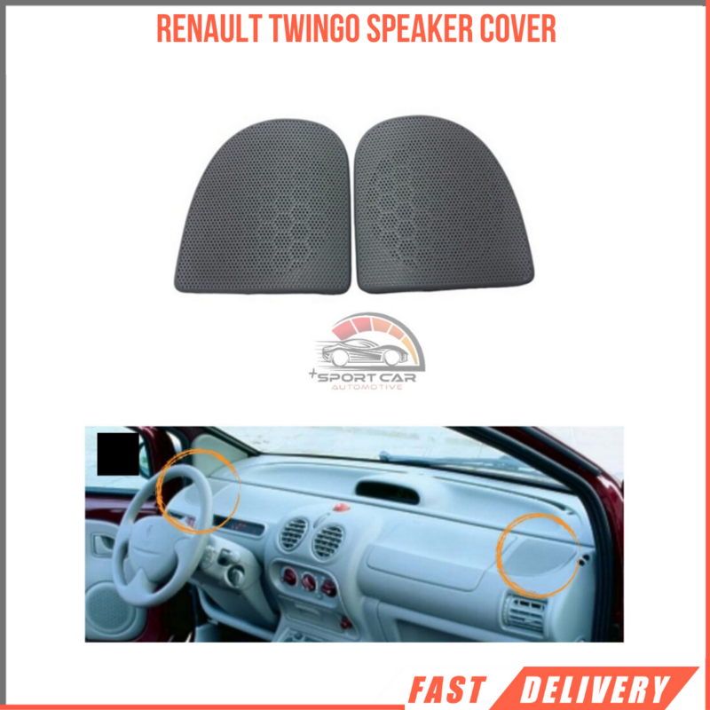 Front Console Top Speaker Capa Grade Frame, Fit para Renault Twingo, Cor cinza, 7701206099, 7700422526, 2 Pcs Set