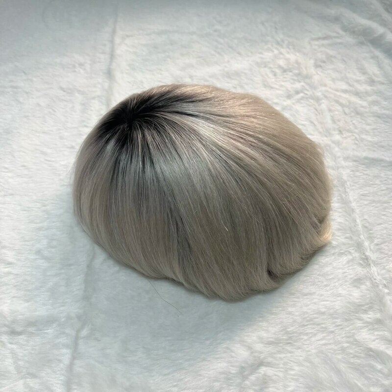 Tupé de cabello humano para hombres, reemplazo de pelucas rectas, sistema de cabello humano, color Q6 1b60, 8x10