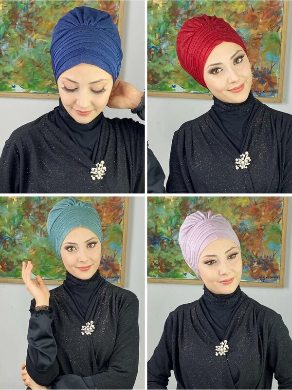 Topkapi 은빛 십자가 드레이프 외부 보넷, 터번 스카프 히잡 의류, 이슬람 패션 캐주얼 숄, 모던하고 세련된 여성