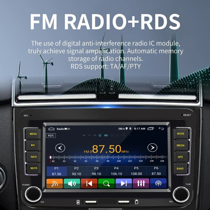 2 Din autoradio Android11 lettore multimediale per auto GPS WiFi Carplay per Volkswagen Skoda Octavia golf 5 6 touran passat polo Jetta