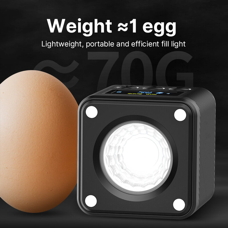 Ulanzi L2 RGB COB Lampu Video Lampu LED Dapat Diredupkan Tanpa Langkah untuk Kamera DSLR GoPro dengan Tampilan Led Lampu Isi Vlog Mini Magnetis