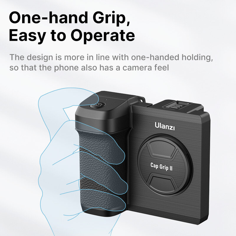 Ulanzi CapGrip II สมาร์ทโฟนมือถือ Selfie Booster Hand Grip โทรศัพท์บลูทูธรีโมทคอนโทรลชัตเตอร์สำหรับ iPhone Android โทรศัพท์
