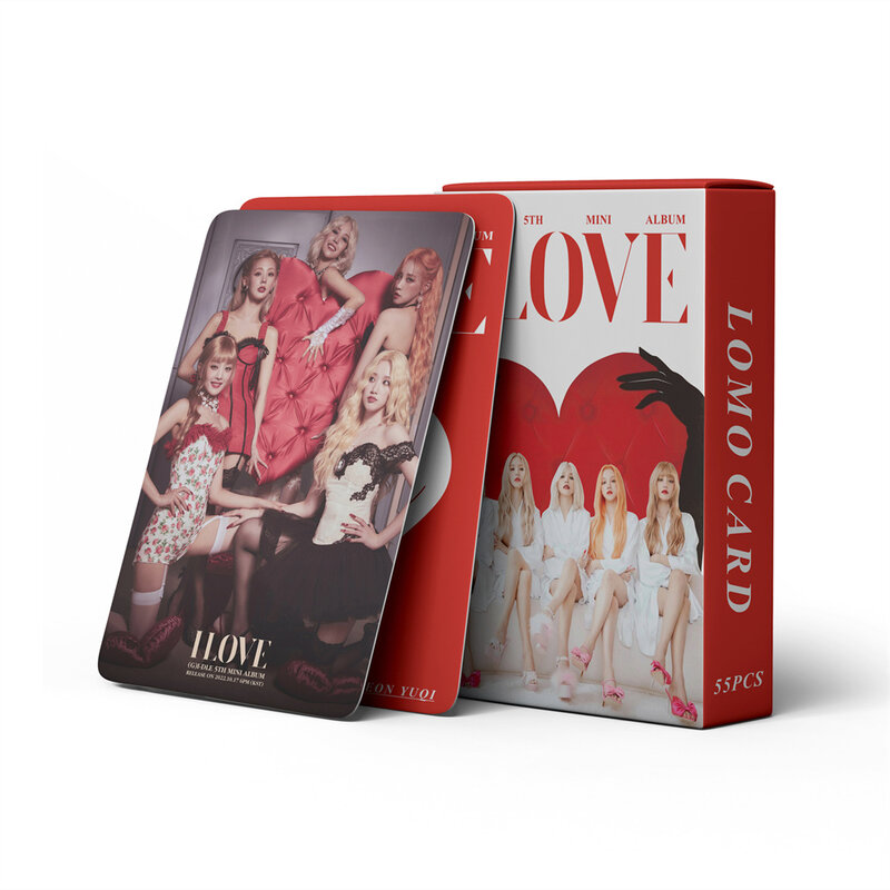 55Pcs/Set Kpop (G)I-DLE I LOVE  Lomo Cards Mini Album Photocard Fashion Cute High Quality Double Side Print Fans Gift Miyeon