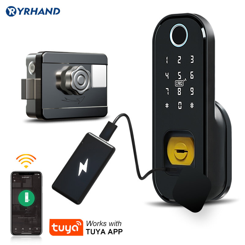 Tuya – serrure intelligente étanche, wi-fi, empreinte digitale, serrure de jante, carte à puce, Code numérique, serrure de porte électronique pour la sécurité de la maison, mortaise