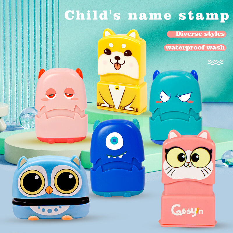Sello de nombre de bebé hecho a medida DIY para niños, sello de nombre, ropa de estudiante, no se decolora fácilmente, lindo sello de seguridad